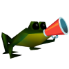Frog holding a megaphone